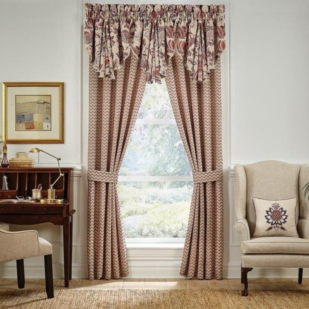 CROSCILL LAURYN LINED DRAPES  WITH TIE BACKS